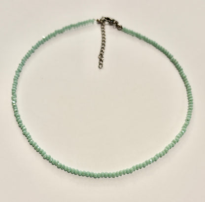 Blue Beaded Little Girls Necklace Adjustable 12"-14"/jj/Code #15