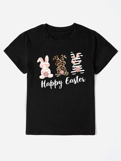 HAPPY EASTER Round Neck Short Sleeve T-Shirt nt