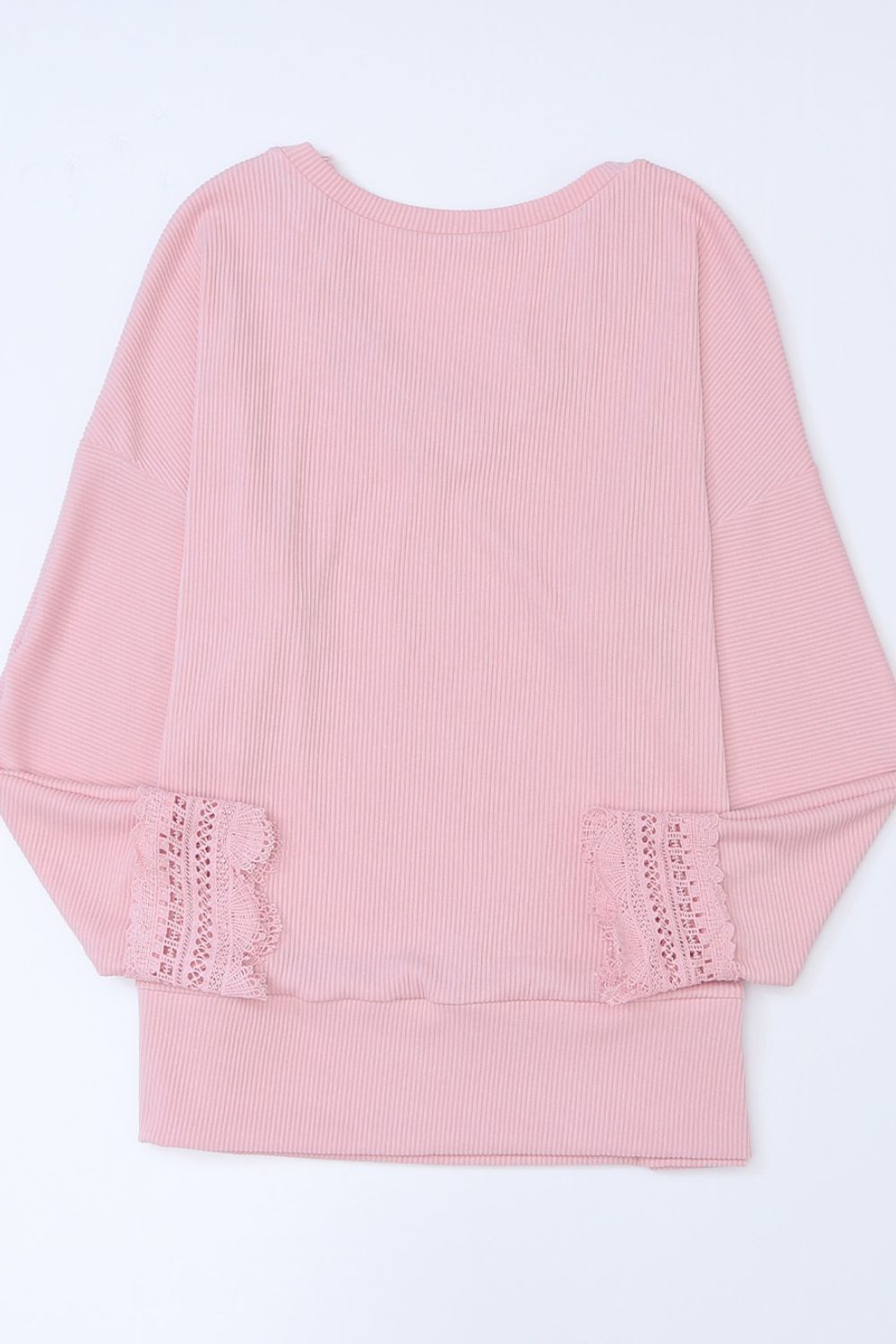 Lace Detail V-Neck Long Sleeve T-Shirt