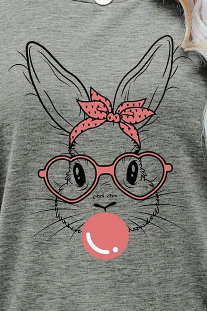 Easter Bunny Graphic Round Neck T-Shirt nt