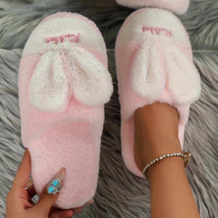 Rabbit Ears Round Toe Slippers