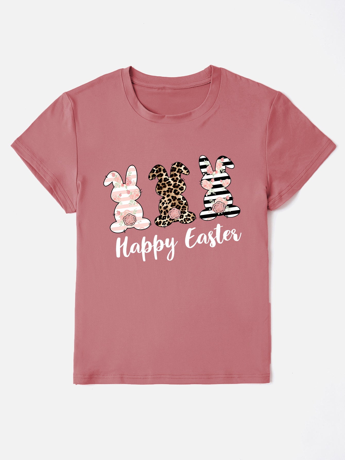 HAPPY EASTER Round Neck Short Sleeve T-Shirt nt